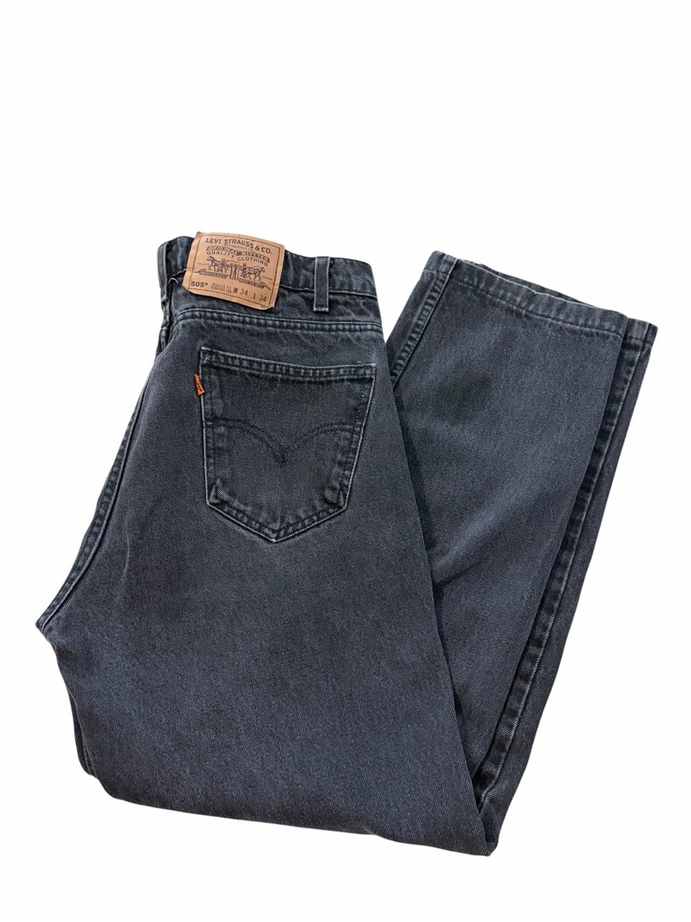 VTG Levi’s 505 Orange Tab Jeans Men’s 34x34 (33x28) Black 90s Retro Denim